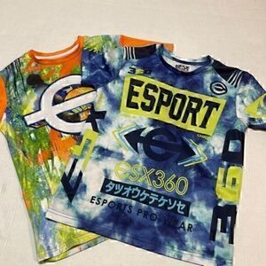 Esports boys bundle of two short sleeve polyester shirts. Size M. 10-12